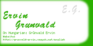 ervin grunvald business card